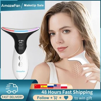 Neck Anti Wrinkle Face Lifting Beauty Device LED Photon Therapy Skin Care EMS Tighten Massager Reduce Double Chin WrinkleRemoval 1