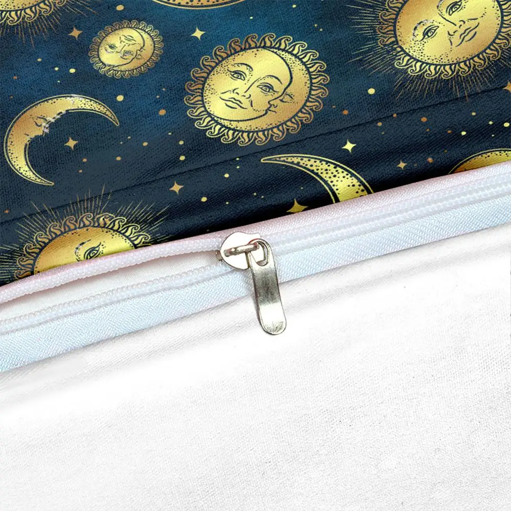 Celestial пододеяльник с наволочкой 3 шт. Луна и солнце постельное белье набор король золото раскошное одеяло чехол Boho кровать набор