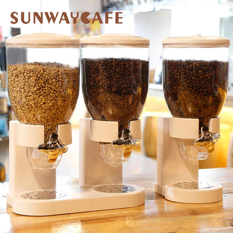 600g Кофейные зерна Чай Дисплей стойки Стекло закрытый ящик для хранения кафе