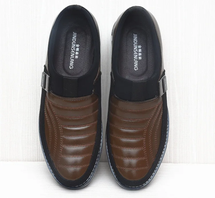 Merkmak/брендовая мужская повседневная обувь из натуральной кожи; Новинка года; кожаная мужская обувь высокого качества; модная обувь для мужчин на плоской подошве - Цвет: Brown Shoes