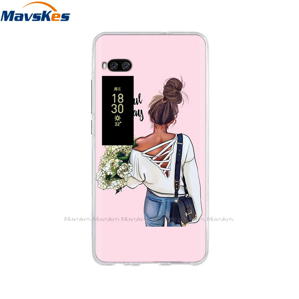 For Meizu Pro 7 Case 5.2" Fundas Coque Back Cover For Meizu Pro 7 Plus 5.7" Phone Cases Soft TPU Painted Silicone Bumper Shell 