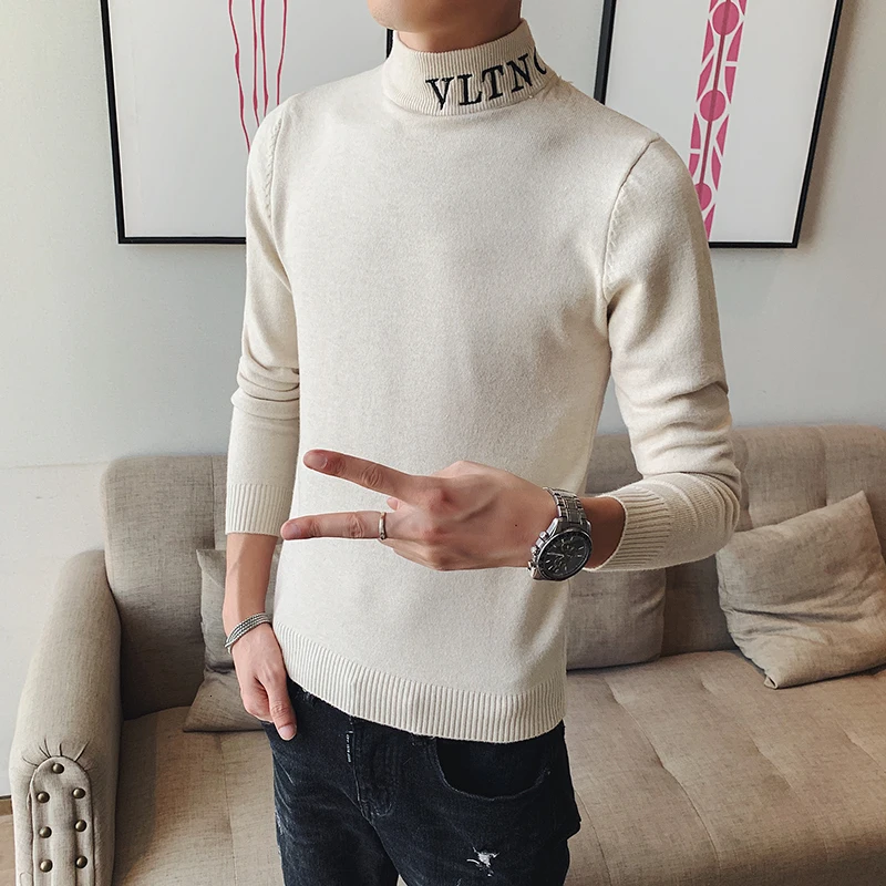 2019 autumn men's sweater Korean version self-cultivation half-high collar long-sleeved casual tide pullover Chinese Style Gray 2019 autumn men's sweater Korean version self-cultivation half-high collar long-sleeved casual tide pullover Chinese Style Gray