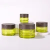 50pcs 5-50g Olive Green Glass Jar Cream Bottle Bamboo Lid Refillable Cosmetic Easy To Use Container Portable Travel Makeup Tool 1