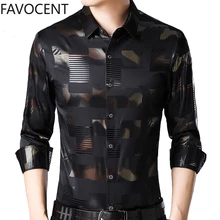 Высококачественная Мужская рубашка с принтом, мужская одежда с длинным рукавом, повседневная мужская приталенная рубашка, рубашки в клетку, Camisa Social Masculina