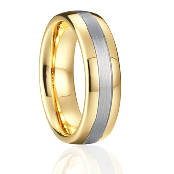 

Love Alliances wedding band tungsten ring men gold color Anniversary fashion jewelry rings for women 8mm USA size 5 to 15