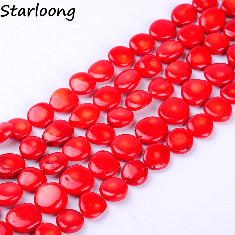 1pack lot 11 11 5mm High Quality Flat Round Red Coral Loose Beads Diy