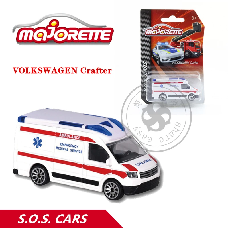 CARS Ambulanz S.O.S Majorette 212057181Q04 VW Crafter Kastenwagen mit Hochdach 
