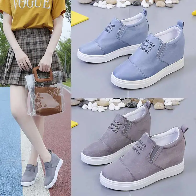 Ankle boots women shoes 2019 new fashion slip-on breathable casual shoes woman wedges solid high heels sneakers women boot (14)