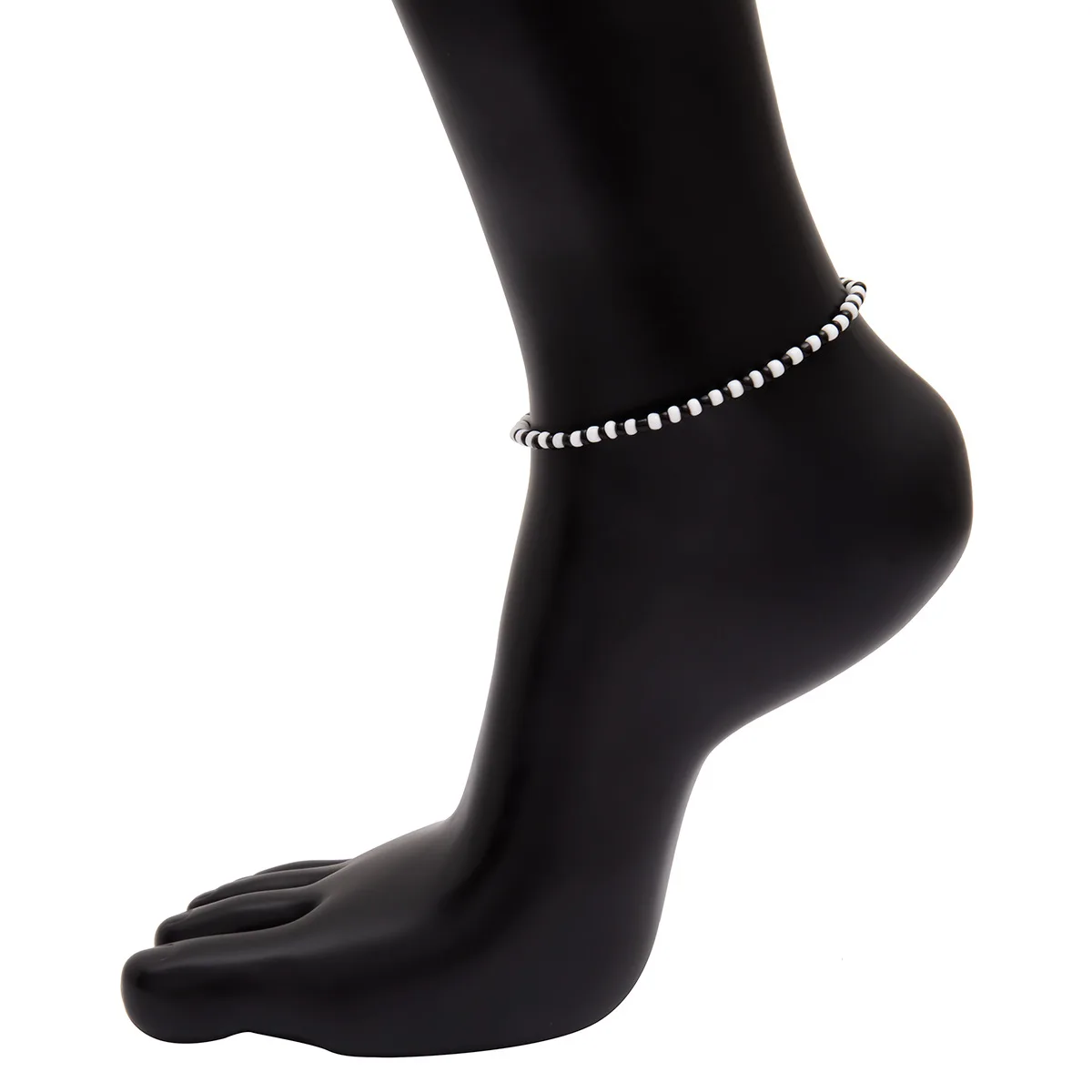 Новинка, милое простое колье ручной работы в богемном стиле, воротник с бусинами, женское разноцветное ожерелье с бусинами на шею - Окраска металла: Anklet Black-White