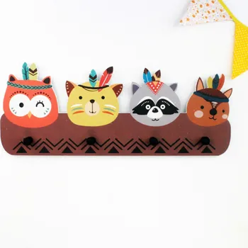 

Nordic ins snow mountain coat hook child room wall decoration free punching creative wood hanger wall hanging LL10151007