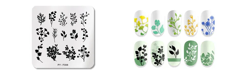 12*6cm Rectangle Nail Stamping Template Halloween Style pumpkin Spider Web Flower Patterns DIY Nail Designs Manicure Stamp Plate - Цвет: PY-F006