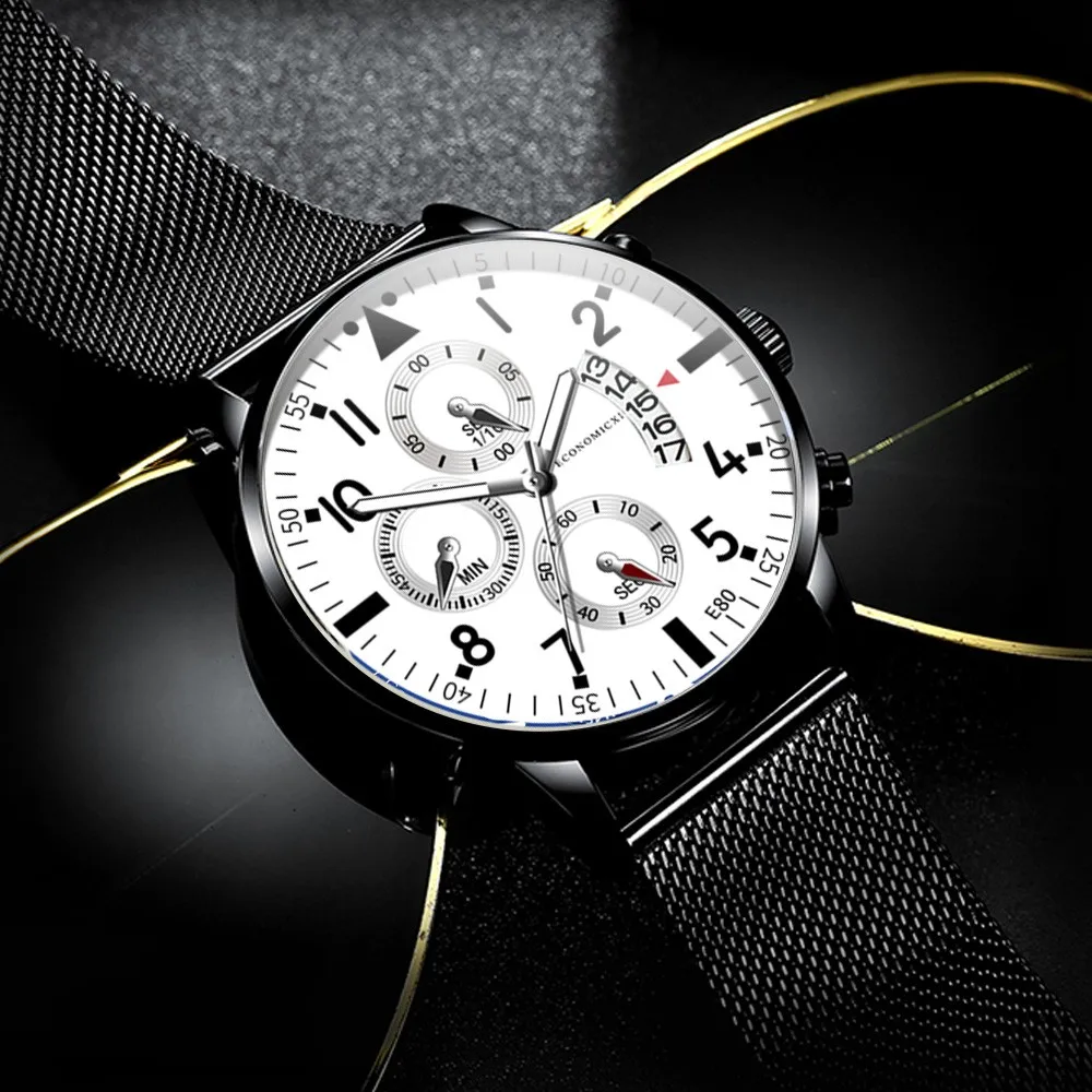 Relogio Masculino Топ бренд класса люкс с сеткой сталь Дата Мода Reloj Hombre часы мужские повседневные Erkek Kol Saati мужские часы