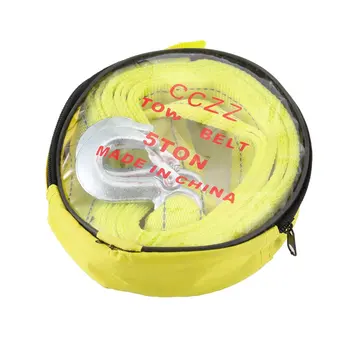 

Winch Rope 5 Tons 4m Car Towing Rope Tow Cable Strap Towing Pull Rope with Hooks for Heavy Duty Car Emergency Rescue Rope