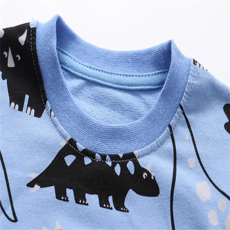 Наряды с динозаврами; комплект одежды для маленьких мальчиков; свитер с длинными рукавами+ штаны; сезон осень-зима; детская одежда; комплекты одежды для мальчиков