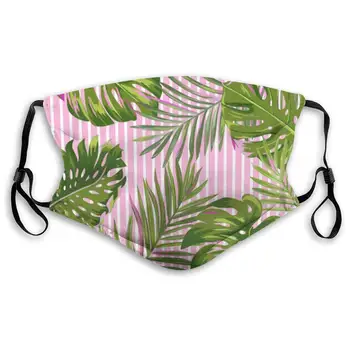 

Fillter Cloth for Men Tropical Palm Leaves Washable Cold Cloth Replaceable Ear Loops for Running Double Protection