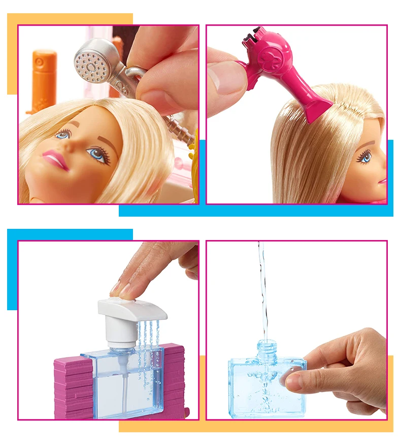 Новые оригинальные куклы Барби ванная комната Парикмахерская мебель аксессуары игровой набор детские развивающие игрушки подарок DVX51