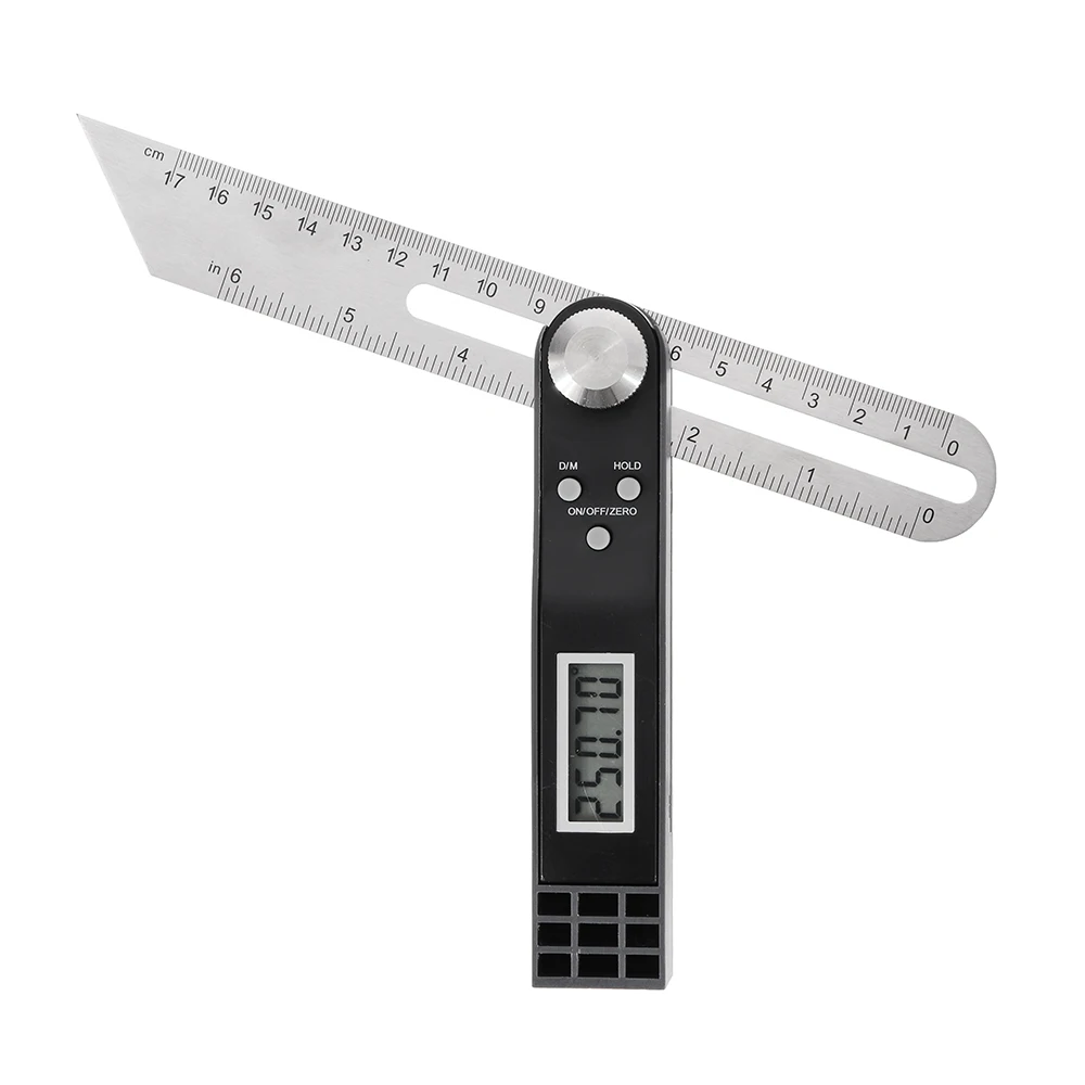  360° LCD Digital Meter Angle Inclinometer Sliding T Ruler Bevel Gauge Finder T Digital Protractor A