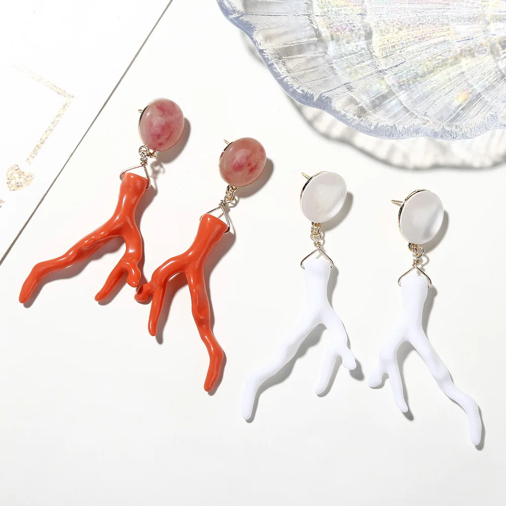 

Resin Acrylic Round Dangle Earrings for Women Unique Design U Shape Statement abalone shell Earrings Wedding Colorful Jewelry