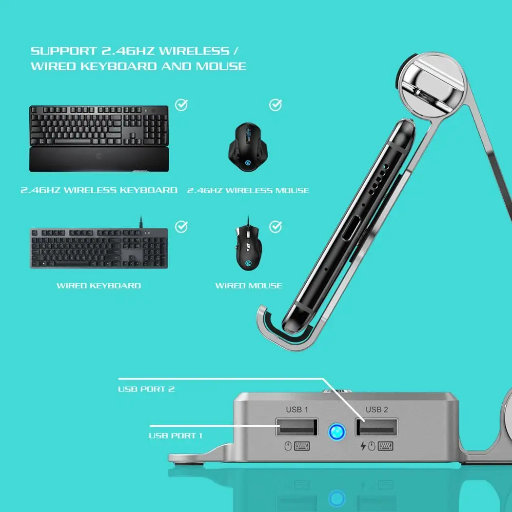 Конвертер подставка Док для FPS игр Bluetooth 4,0 3000 Mah, 5V Портативный 20-80% телефон 19,69 2-3 ч 1A держатель