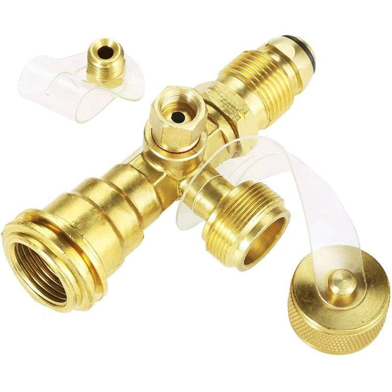 4 Port Propane Tee Adapter Cylinder Br Fitting for Motorhomes Tank RV Camping | Электроника