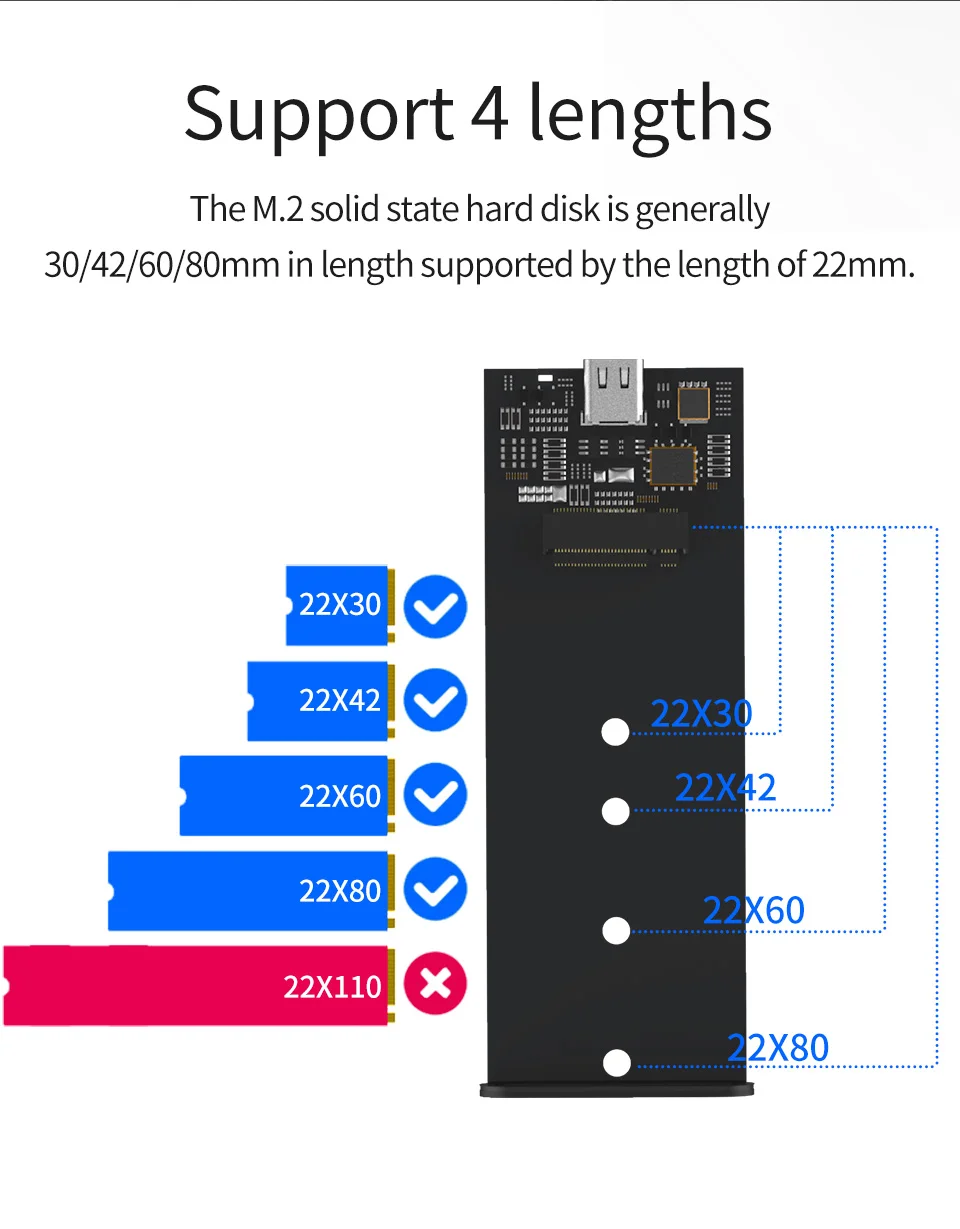 M2 SSD чехол NVME SSD корпус M.2 для usb type C жесткий диск Корпус для NVME PCIE NGFF SATA M/B Ключ 2240/2280 SSD диск