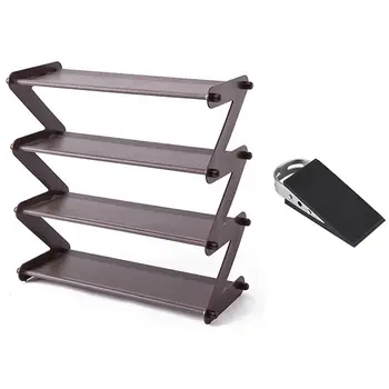 

Promotion! 1 Pcs Simple Assembled Shoe Rack Save Space Slippers & 1 Pcs Door Stopper Security Door Holder Protection Kids