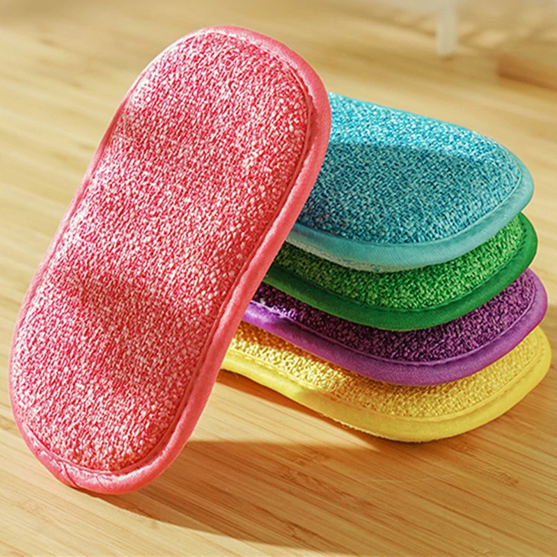 

5PCS Kitchen Cleaning Magic Sponge Kitchen Microfiber Cleaning Sponge Scrubber Sponges for Dishwashing Drop Shipping