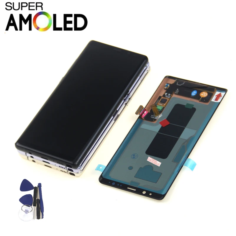 Супер Amoled lcd для SAMSUNG Galaxy NOTE8 lcd N9500 N9500F lcd дисплей сенсорный экран запасные части с рамкой+ Инструменты