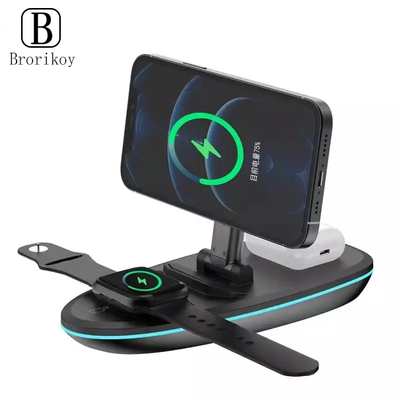 

15W 3 in 1 Mobile Phone Wireless Charger For Huawei P30 Lite Mate 20 Pro Fast Wirless Charging for Apple Watch 6 5 AirPods Dock