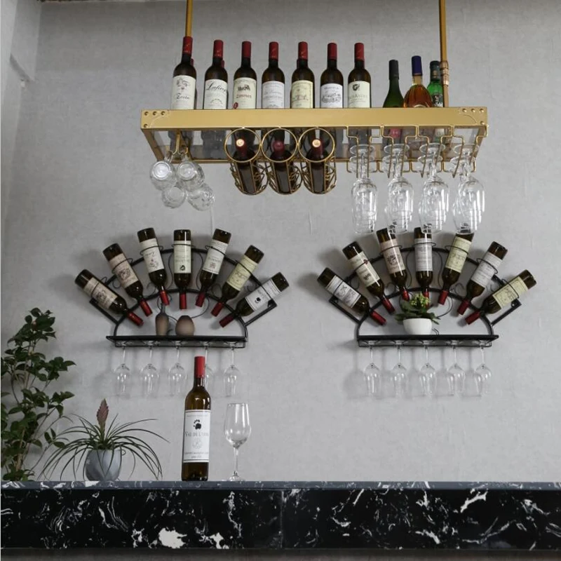 Винный шкаф настенный винный шкаф простой современный подвесной винный шкаф винный Стеклянный держатель настенный вентилятор форма Креативные украшения