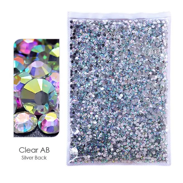Big Package 2-6mm Mix Sizes Resin Non Hot Fix Rhinestones Bulk Wholesale AB flat back plastic crystals DIY glitters стразы stone Clear AB