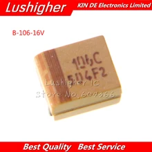 10 шт Чехол B 10 мкФ 16V 106C 106 3528 танталовый конденсатор с алюминиевой крышкой