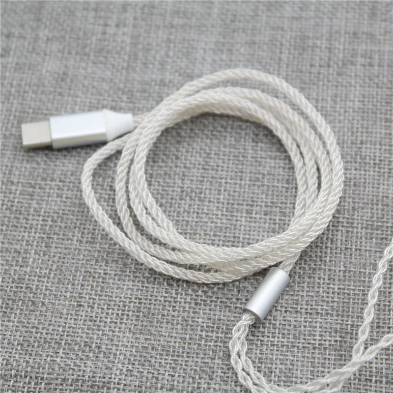 3.5mm/ Type C OCC Silver Plated Audio Cable 8 Strand MMCX Headphone Cable with Microphone DIY HiFi Cable for SE425 UE900