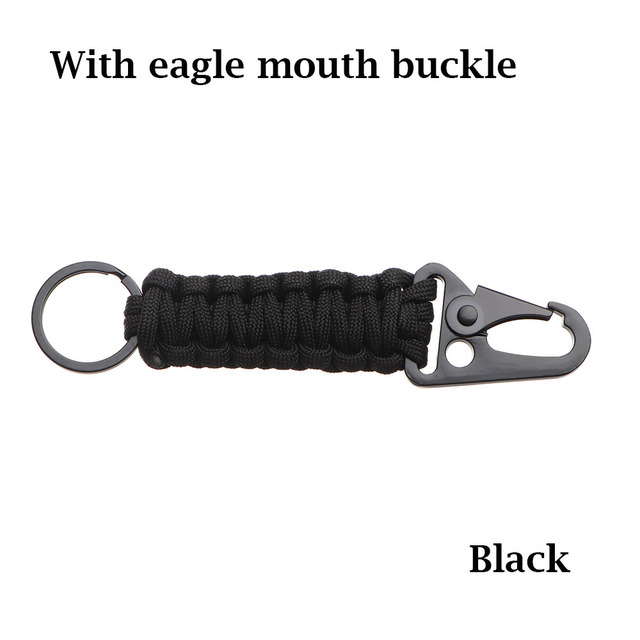 Rope Keychain Outdoor Camping Survival Kit Military Paracord Cord Rope Emergency Knot Bottle Opener Key Ring Carabiner Tool