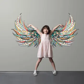 

1 Pair Cartoon Wings Wall Stickers Creative Colorful Animal Wall Decal for Kids Rooms Bedroom Living Room Home Decor Y1588