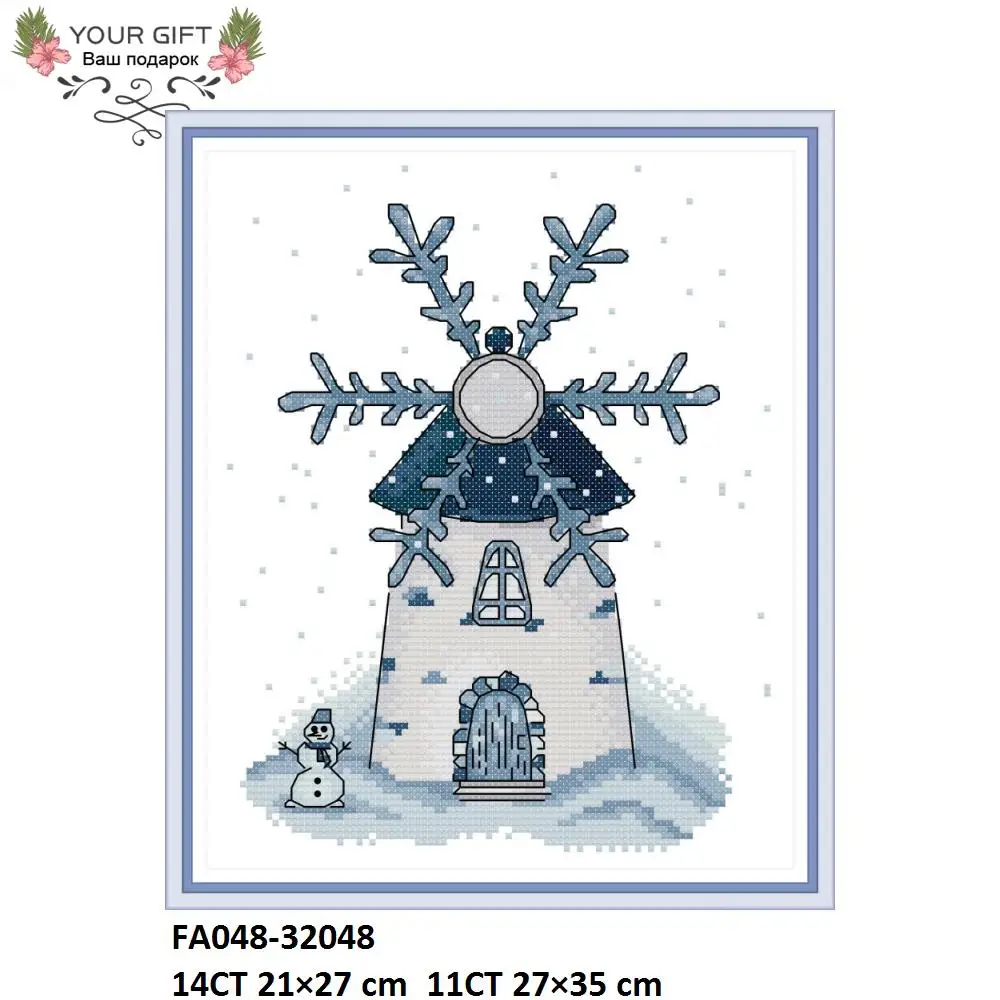 Joy Sunday Four seasons windmill FA045FA046FA047FA048 Counted and Stamped Home Decor Spring Summer Autumn Winter Cross Stitch