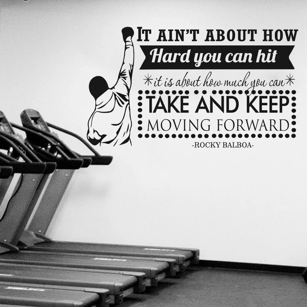 Modern Boxing Player Rocky Balboa Quote Wall Sticker Gym Fitness Sport Boxing Inspirational Motivational Quote Wall Decal Vinyl  (1)