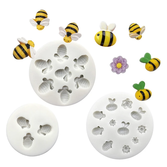 3D Bee Honeycomb Silicone Mold Insect Bumblebee Cupcake Fondant Molds  Chocolate Cake Decorating Tools Kitchen Baking Accessories