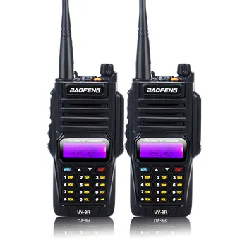 

2pieces baofeng UV-9R waterproof dual band UHF VHF walkie talkie 8W 128CH radio comunicador uv 9r with handsree