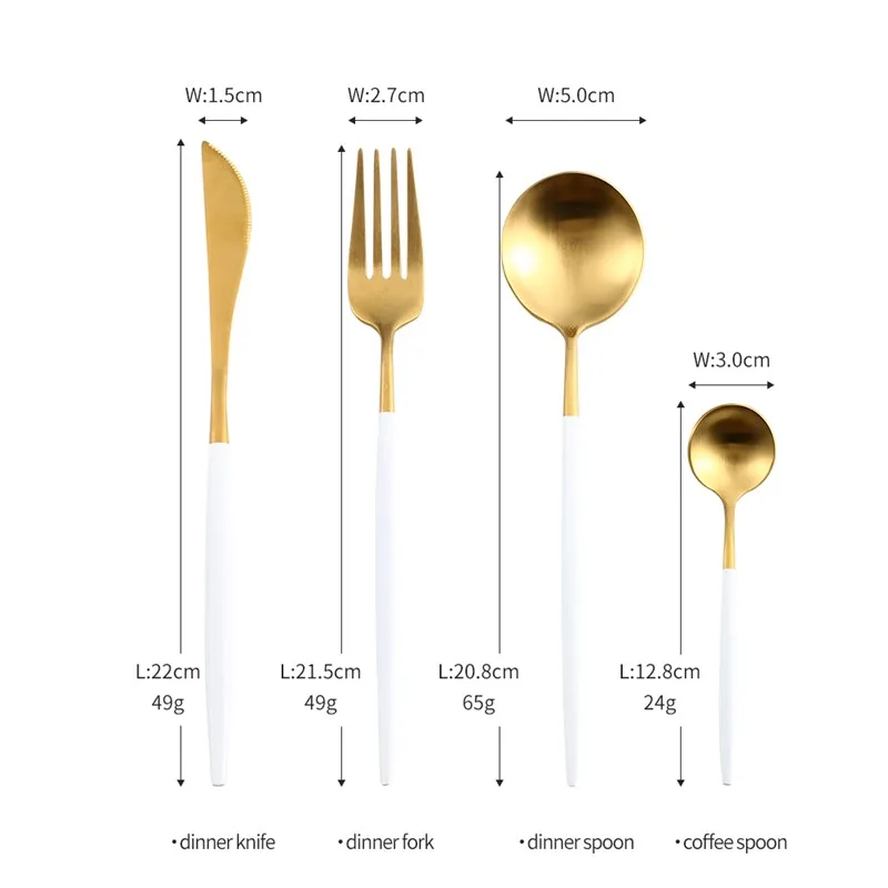 Столовые приборы розового золота 4 шт./компл. нож для стейка ложка вилка десертная