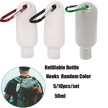 

5/10pcs PVC Subpackaging Bottles Hand Soap Holder Hanging Sanitizer Containers Portable Soap Dispensers With Hooks