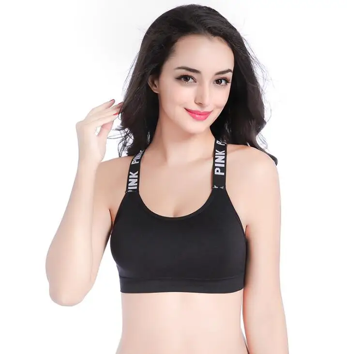 Спортивный Бюстгальтер Для Йоги черный женский Пуш-Ап Топ для фитнеса Deportivo Mujer