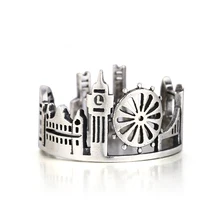 Nasiya, Новое 925 пробы Серебряное кольцо на палец в лондонском стиле, британское строительное кольцо для женщин, коктейльное свадебное ювелирное изделие