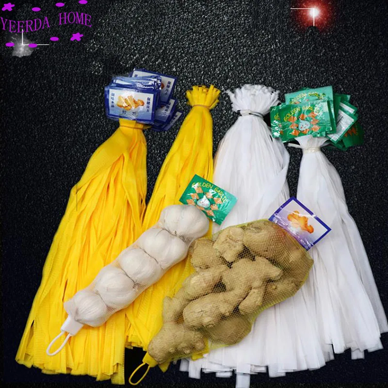 Garlic net bag garlic Packing net Kitchen storage bag Ventilation net Supermarket vegetable sales ratio packaging 100Pcs