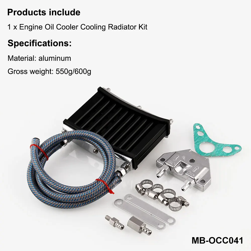 

Hot New MB-OCC041 Universal Motorcycle CNC Aluminum Engine Oil Cooler Cooling Radiator Kit for 50cc-150cc ATV PIT PRO Trail Dirt