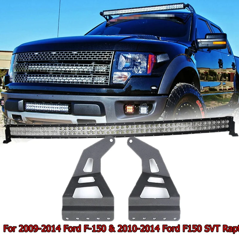

50 Inch Roof Windshield Light Bar Mount Bracket Straight/Curved LED for Ford F150 1997-2003