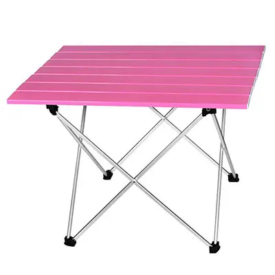 Походный стол портативный открытый алюминиевый складной стол для барбекю кемпинг стол для пикника складной стол конфетный светильник цветные столы S L Размер - Цвет: L 56.5x40.5x41cm