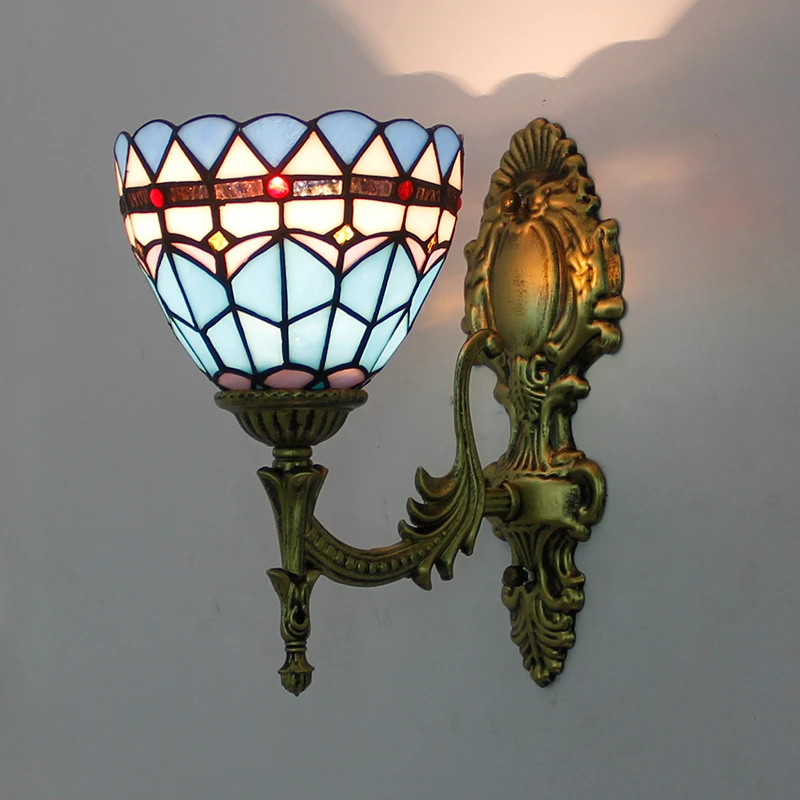 Винтажный турецкий настенный светильник для спальни, коридора, ванной комнаты, абажур из витражного стекла, настенный светильник с бабочкой