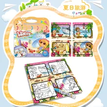 Детский альбом для рисования на водном холсте, многоразовая книга для рисования на водном холсте, цветной подарок