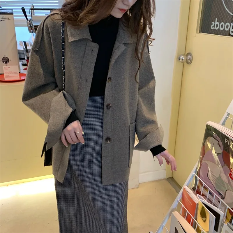 Autumn And Winter New Style Online Celebrity Fashion Elegant Loose Retro Slimming INS Fashion Graceful Coat Women's Super F